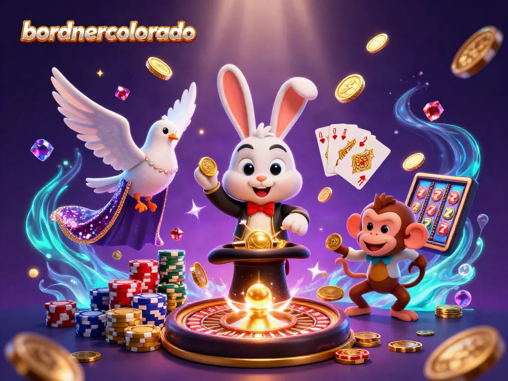 Engage in thrilling gameplay with bordnercolorado featuring a magical rabbit and sparkling casino elements.
