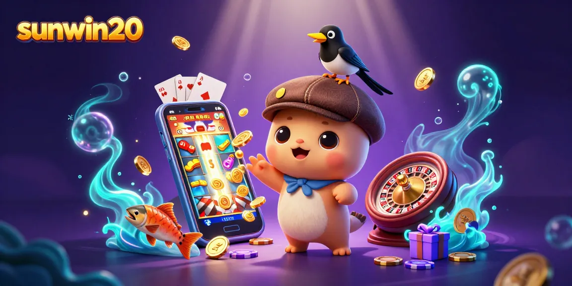 Experience exciting gameplay with sunwin20 as a baby Nessie and magpie enjoy vibrant slot games.